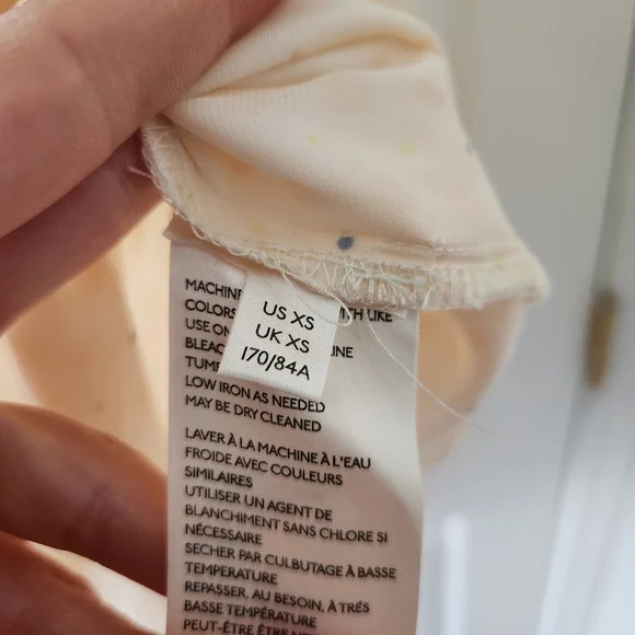 Free People Light Polka Dot Long Sleeve Button Down Shirt Blouse - Sz XS - Picture 5 of 7